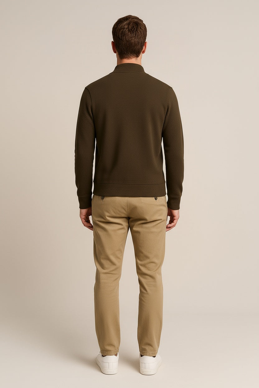 Octave Men Solid Mandrain Neck Sweatshirt