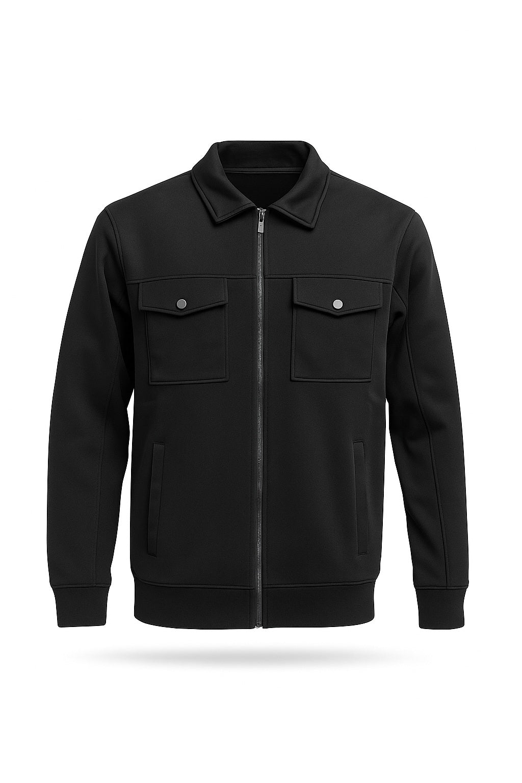 Octave Men Black Solid Shirt Neck Sweatshirt