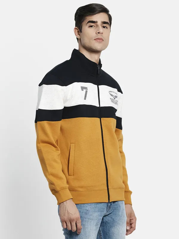 Men Yellow Colourblocked Sweatshirt