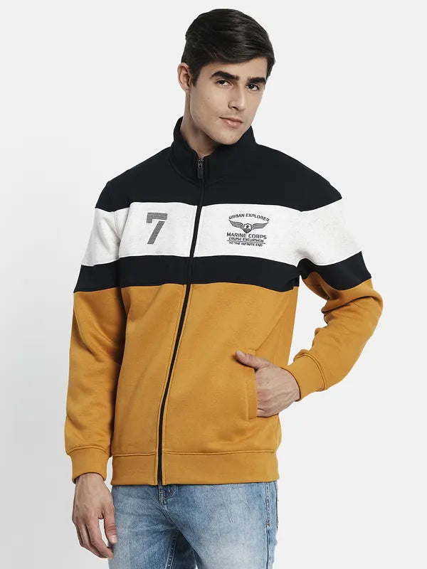 Men Yellow Colourblocked Sweatshirt