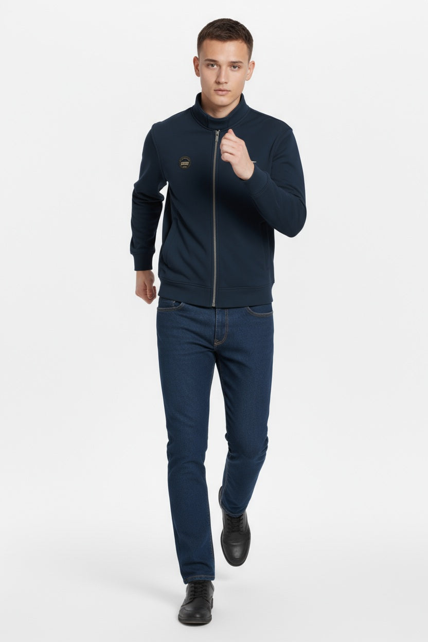 Octave Men Solid Mandrain Neck Sweatshirt