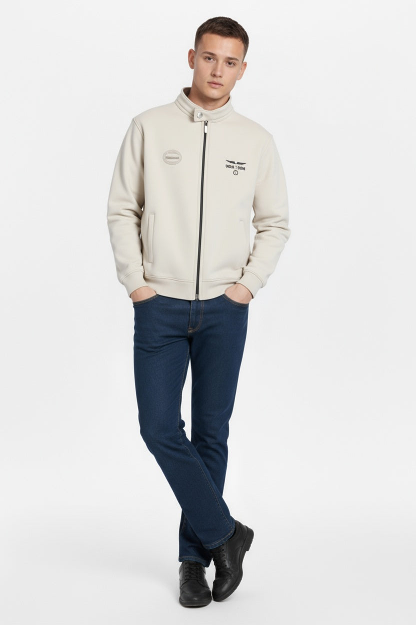 Octave Men Solid Mandrain Neck Sweatshirt