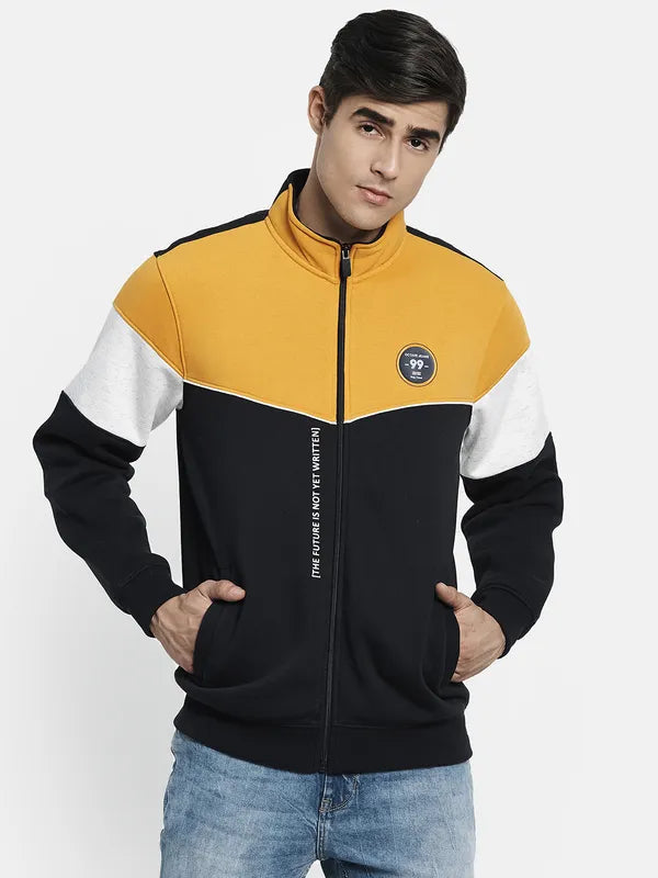 Men Yellow Colourblocked Sweatshirt