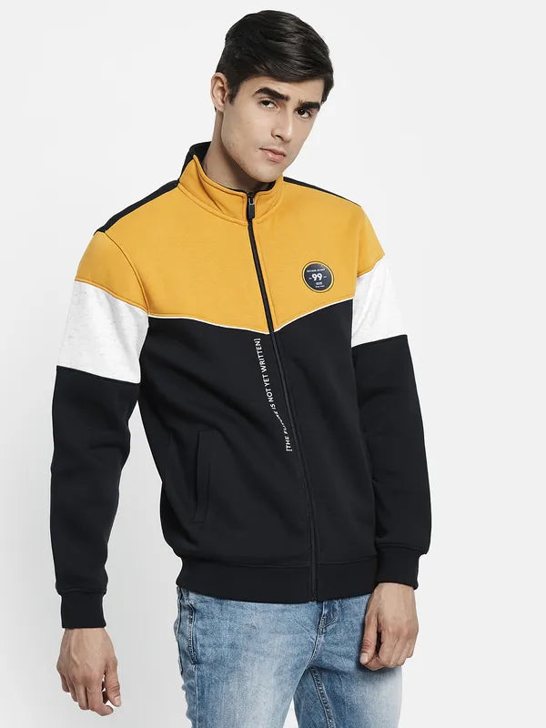 Men Yellow Colourblocked Sweatshirt