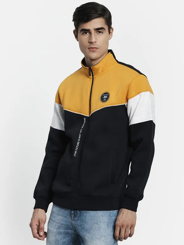 Men Yellow Colourblocked Sweatshirt