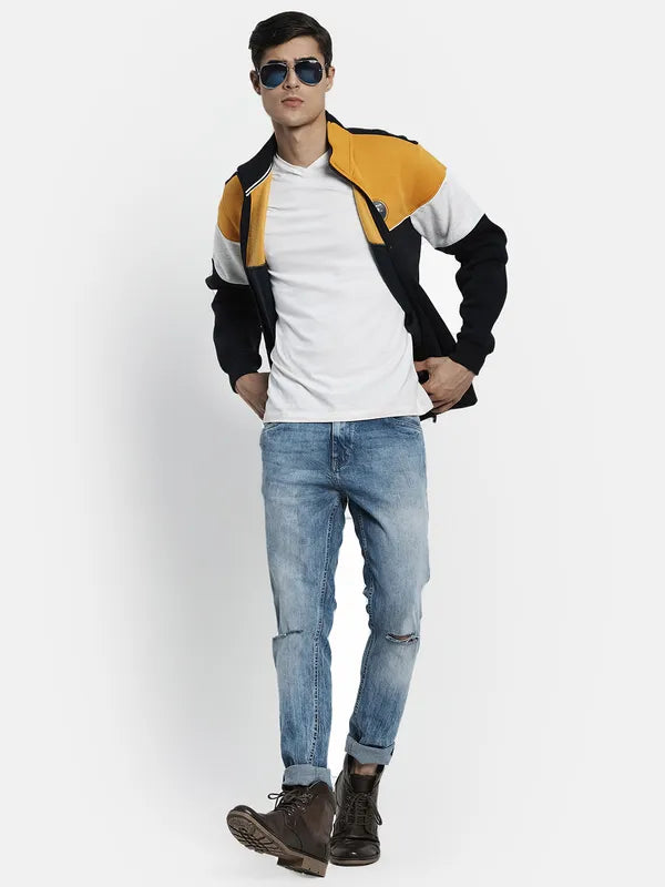 Men Yellow Colourblocked Sweatshirt