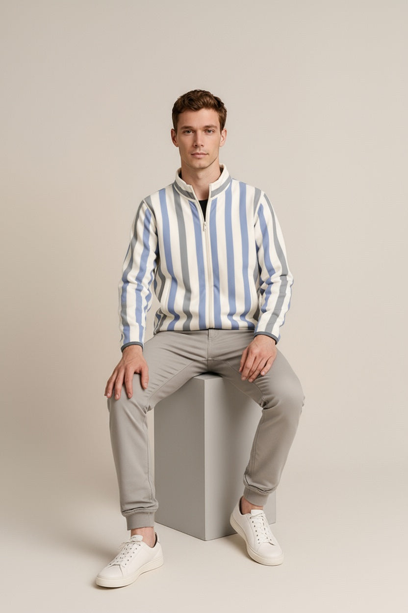 Octave Men Striped Sweatshirt