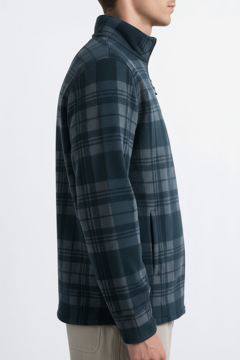 Octave Men Checked Mandrain Neck  Sweatshirt