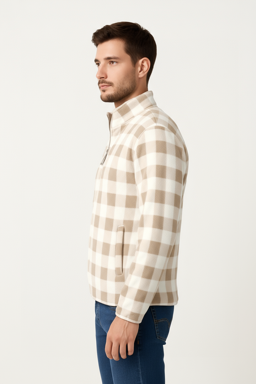 Octave Men Checked High Neck Sweatshirt