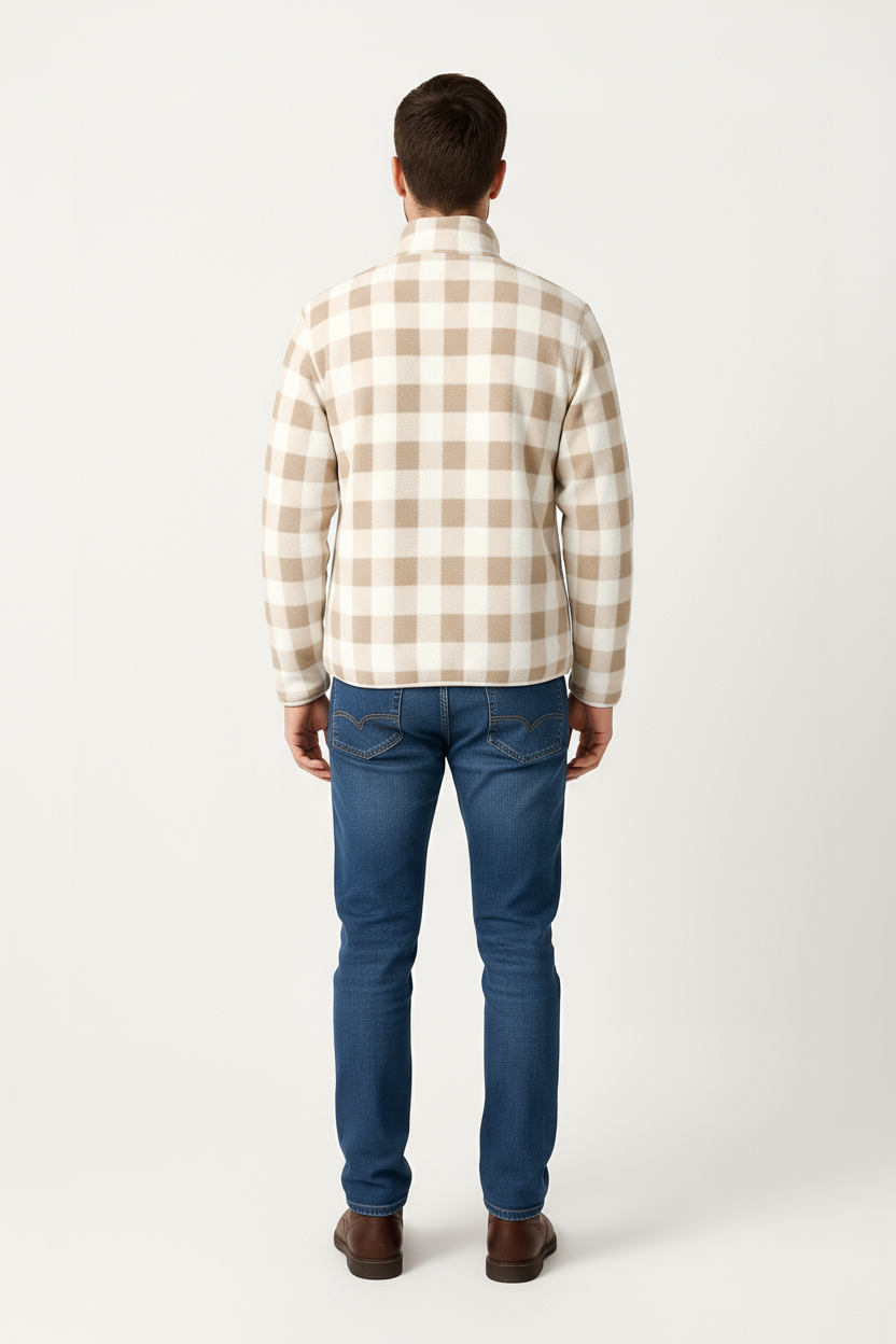 Octave Men Checked High Neck Sweatshirt