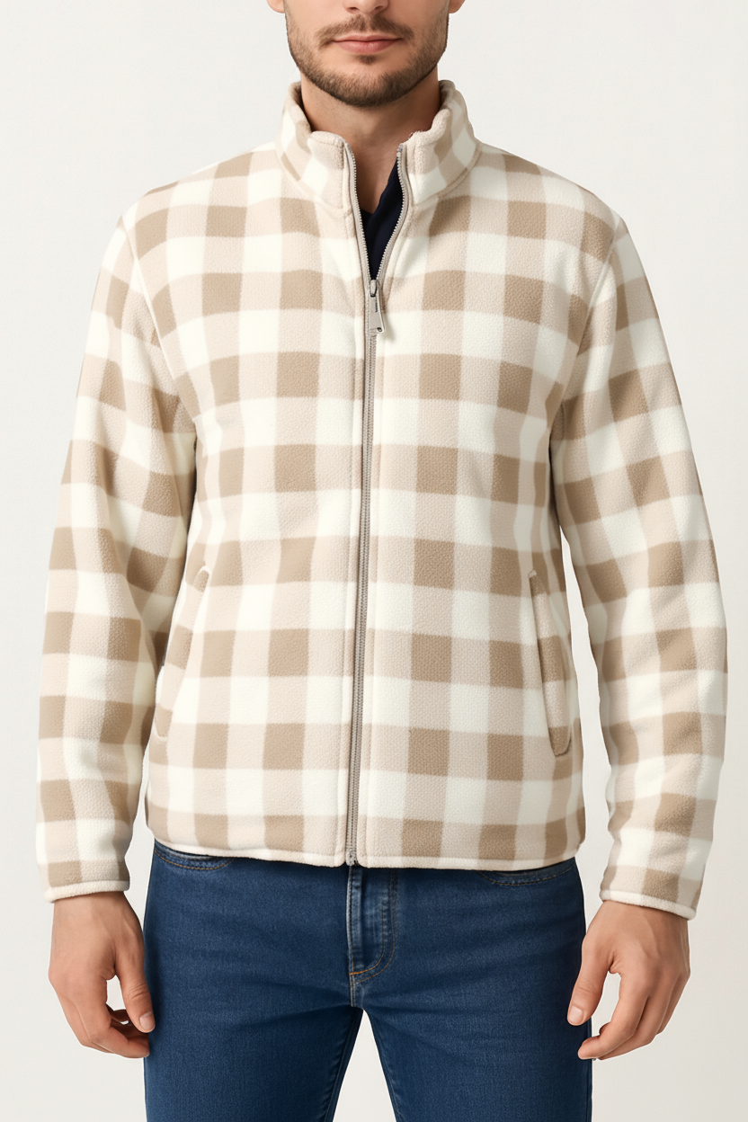 Octave Men Checked High Neck Sweatshirt