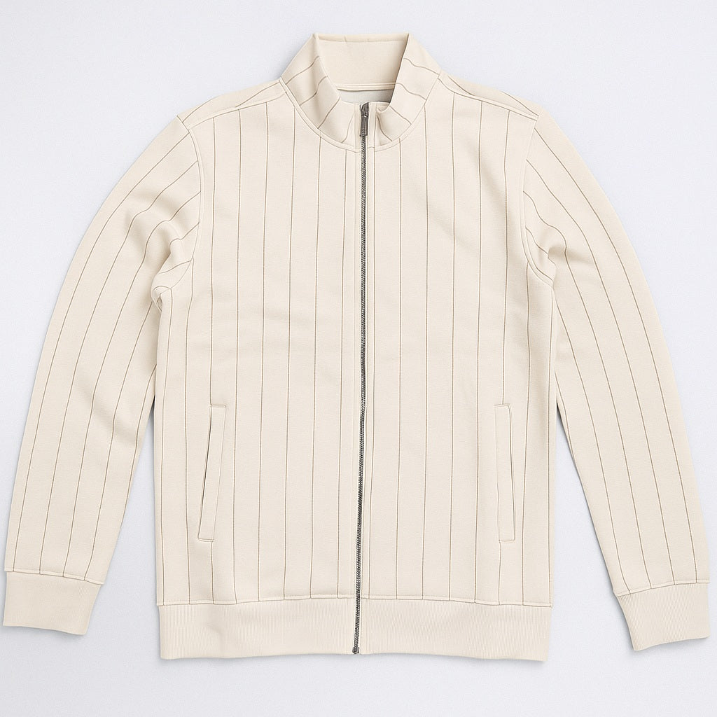 Octave Men Striped Mandrain Neck Sweatshirt