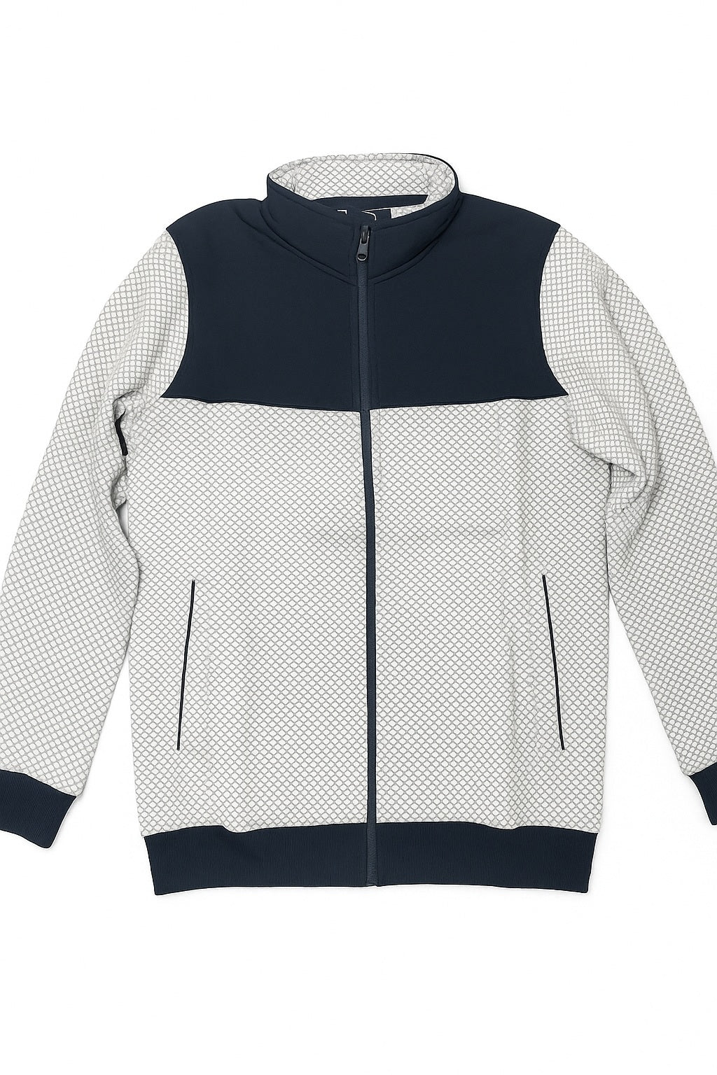 Octave Men Colourblocked Mandarin Neck Sweatshirt