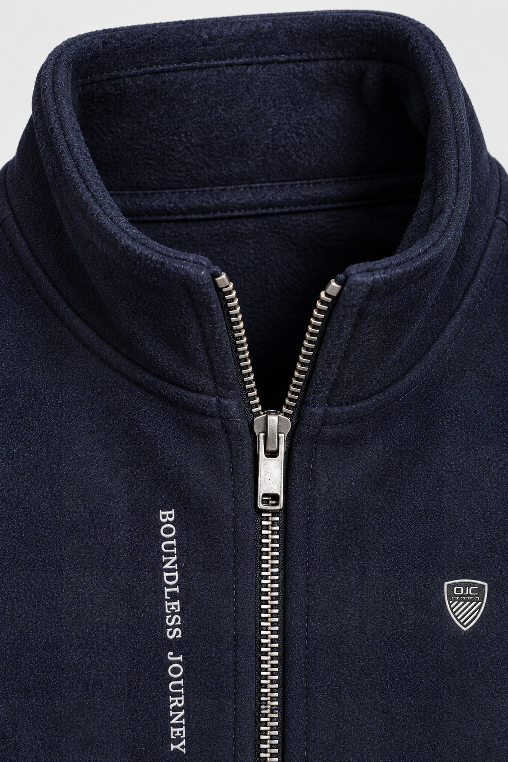 Men’s Regular Fit German Velvet Full-Zip Sweatshirt – Navy