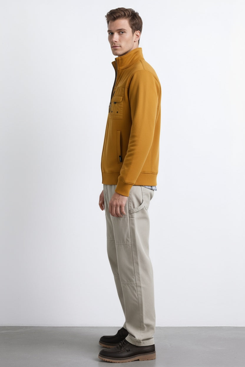 Octave Men Solid Mandrain Neck Sweatshirt