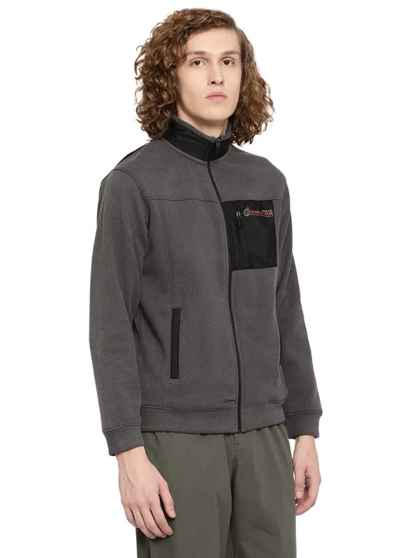 Octave Men Grey Fleece Sweatshirt