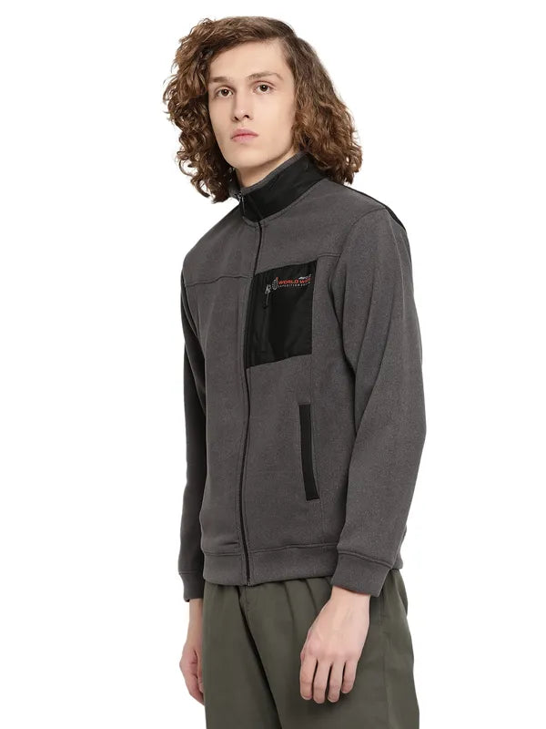 Octave Men Grey Fleece Sweatshirt