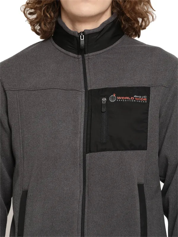 Octave Men Grey Fleece Sweatshirt