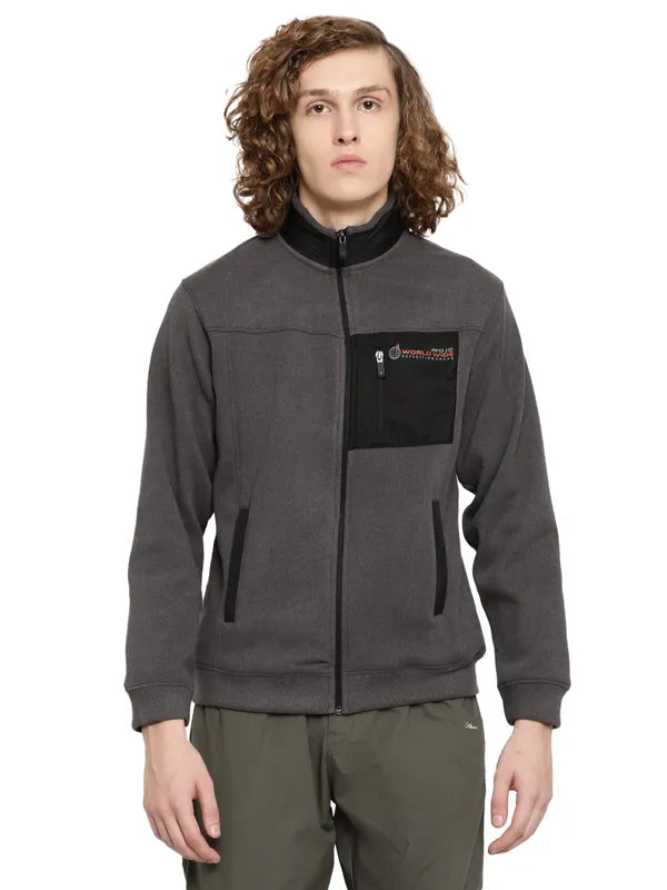 Octave Men Grey Fleece Sweatshirt