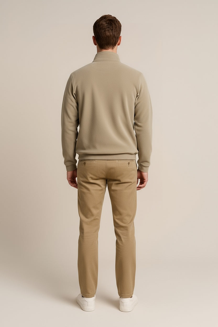 Octave Men Colourblocked Mandarin Neck Sweatshirt