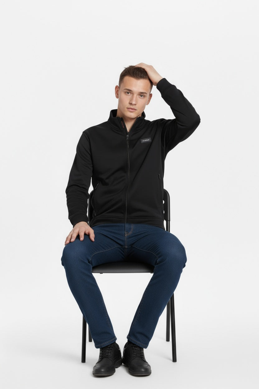 Octave Men Solid Mandrain Neck Sweatshirt