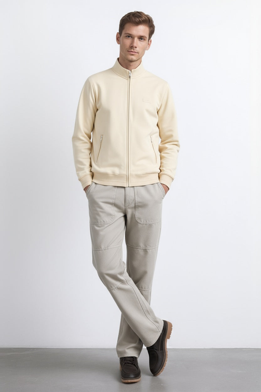 Octave Men Pristine Solid Mandrain Neck Sweatshirt