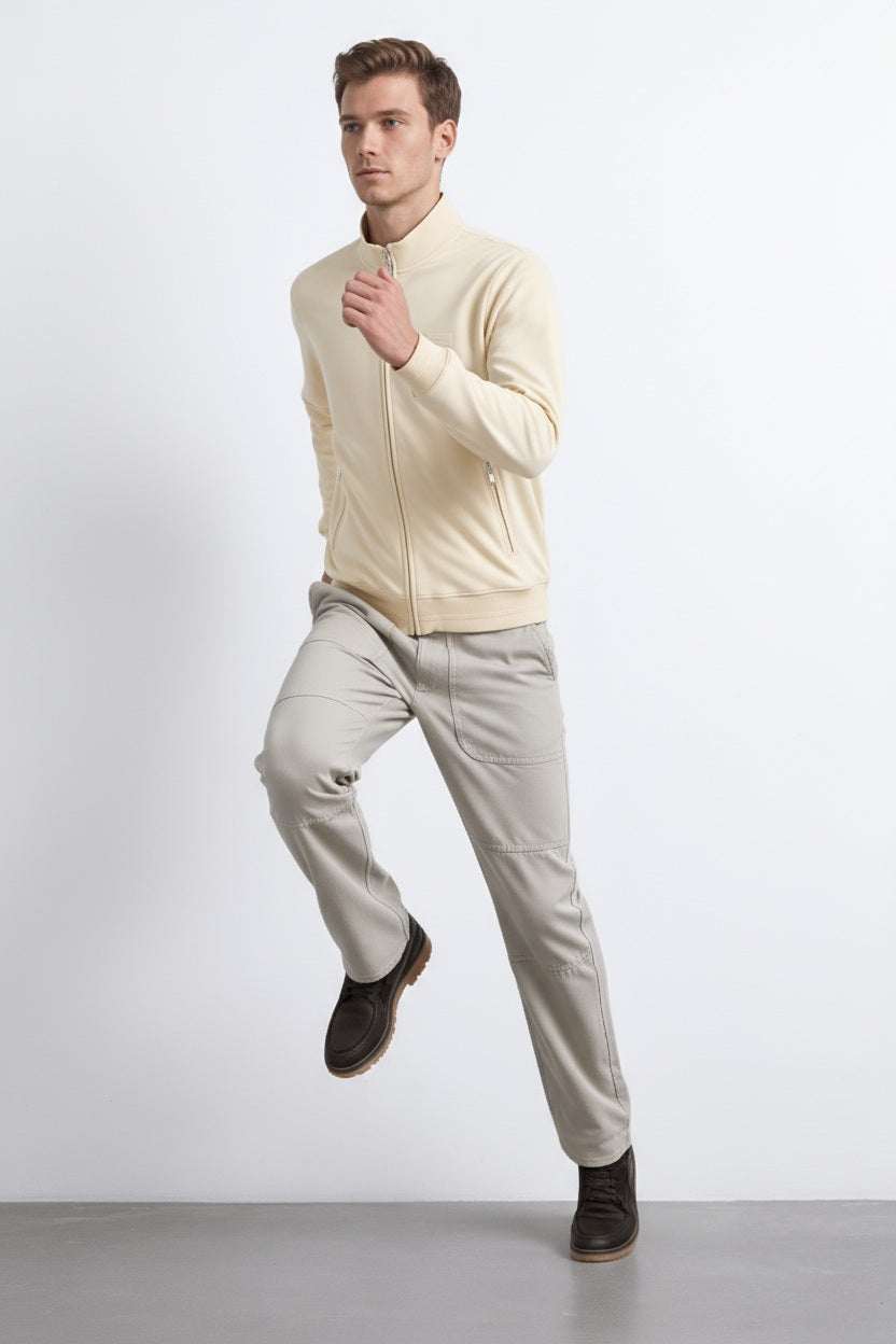 Octave Men Pristine Solid Mandrain Neck Sweatshirt