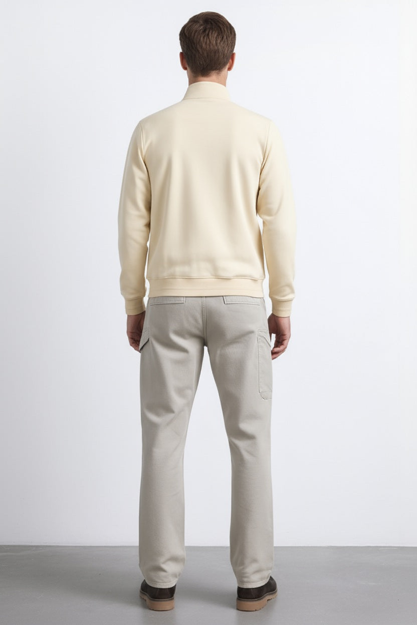 Octave Men Pristine Solid Mandrain Neck Sweatshirt
