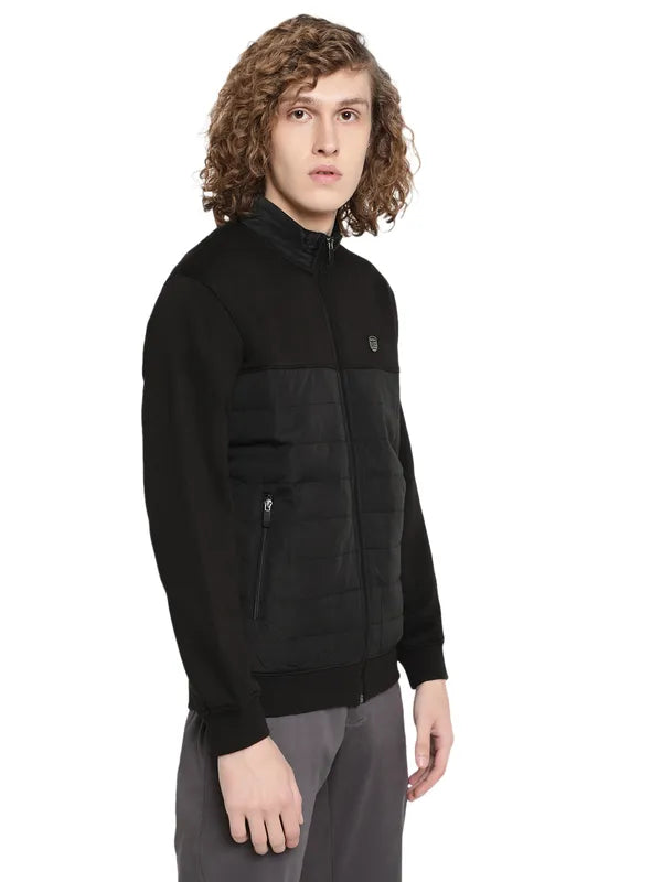 Octave Men Black Colourblocked Sweatshirt