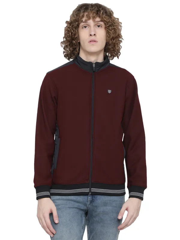 Octave Men Plus Size Maroon Fleece Sweatshirt