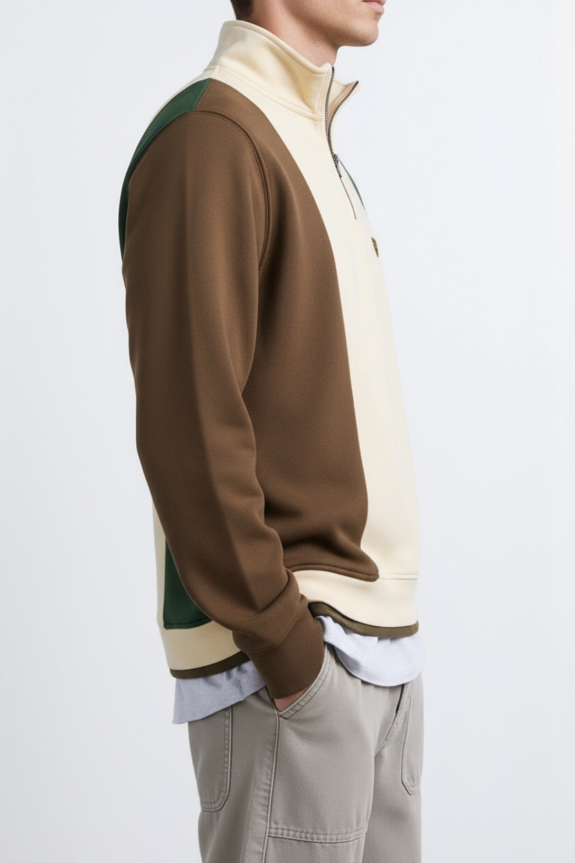 Octave Men Pristine Colourblocked Mandarin Neck Sweatshirt