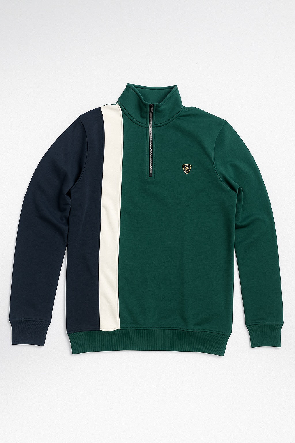 Octave Men Colourblocked Mandarin Neck Sweatshirt