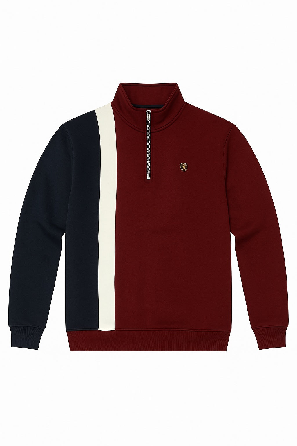 Octave Men Colourblocked Mandarin Neck Sweatshirt