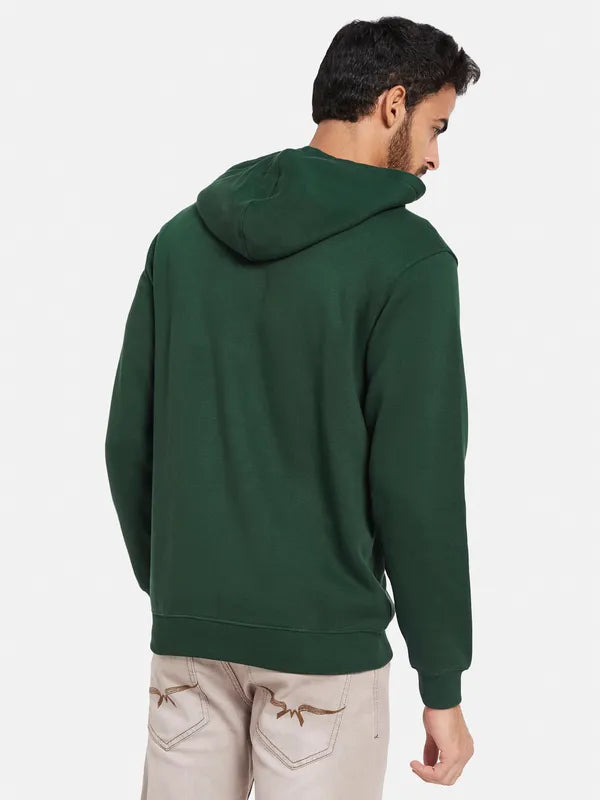 Octave Men Green Hooded Sweatshirt