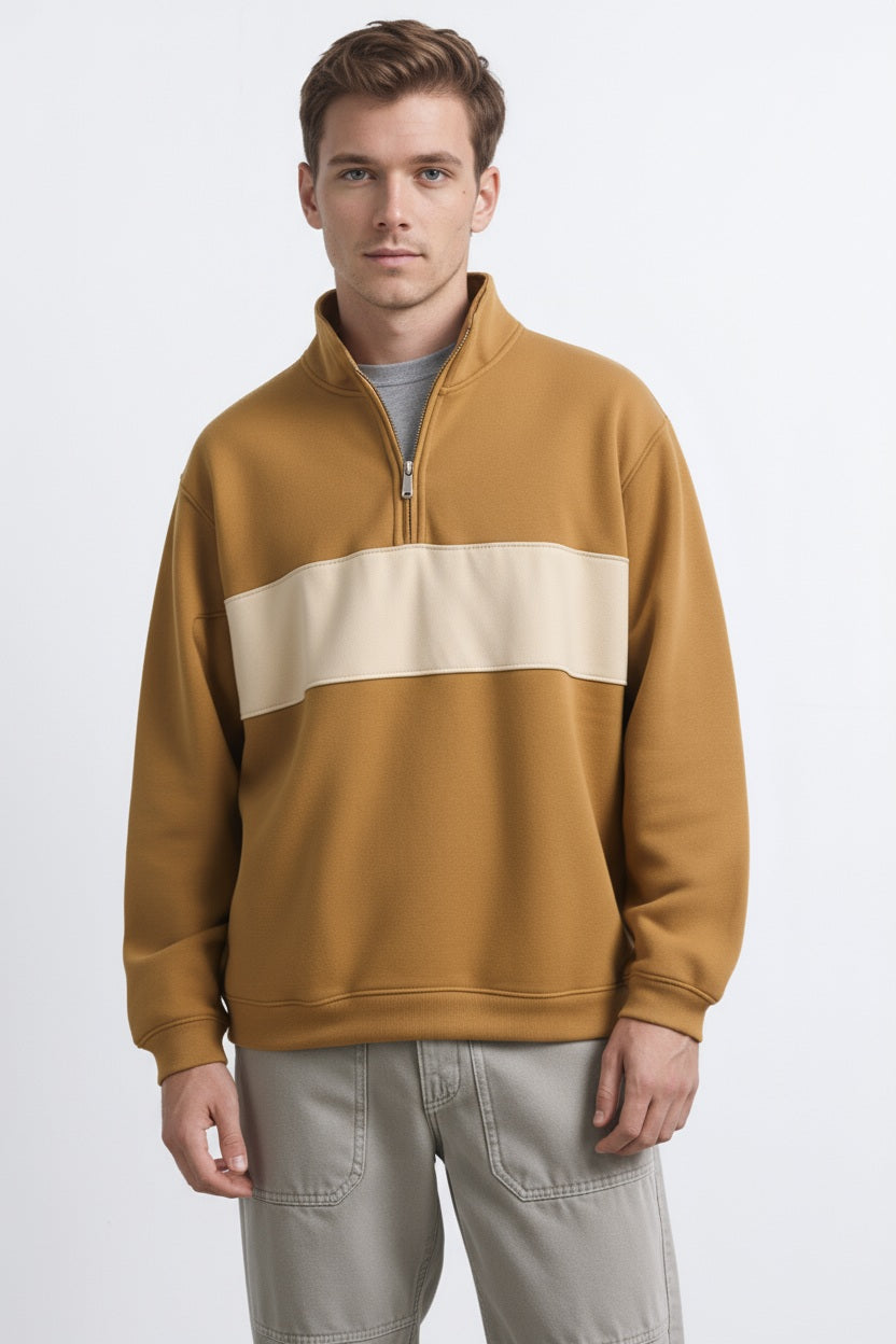 Octave Men Solid Mandrain Neck Sweatshirt
