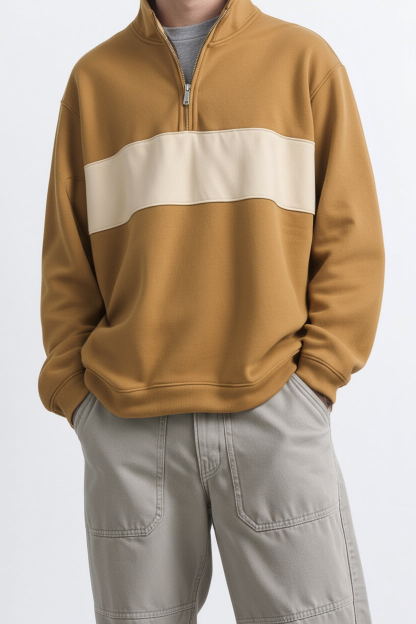 Octave Men Solid Mandrain Neck Sweatshirt