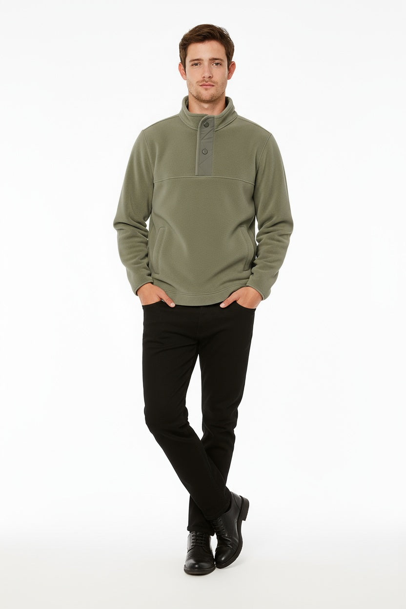 Octave Men Solid Mandrain Neck Sweatshirt