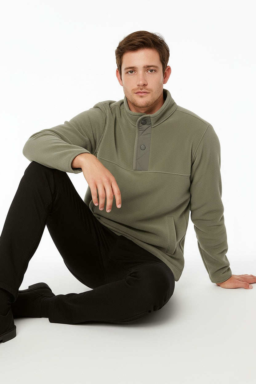 Octave Men Solid Mandrain Neck Sweatshirt