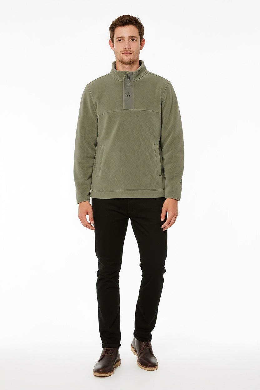 Octave Men Solid Mandrain Neck Sweatshirt