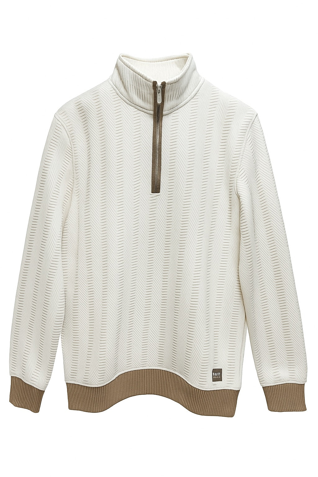 Octave Men Khaki Striped Sweatshirt