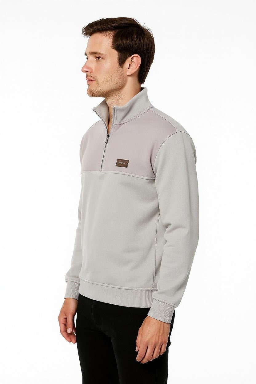Octave Men Solid Mandrain Neck Sweatshirt