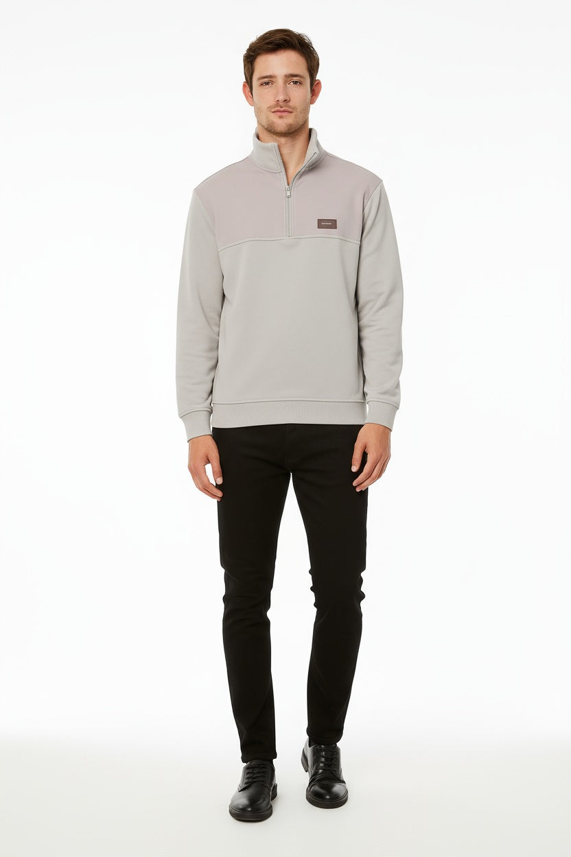 Octave Men Solid Mandrain Neck Sweatshirt