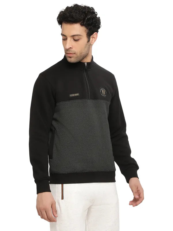 Octave Men Black Colourblocked Sweatshirt