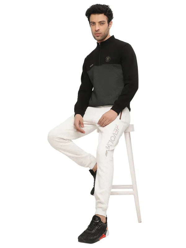 Octave Men Black Colourblocked Sweatshirt