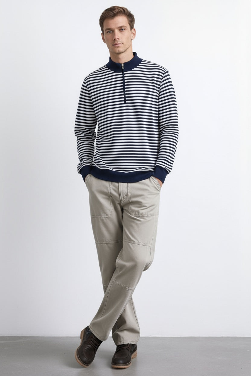 Octave Men Striped Sweatshirt