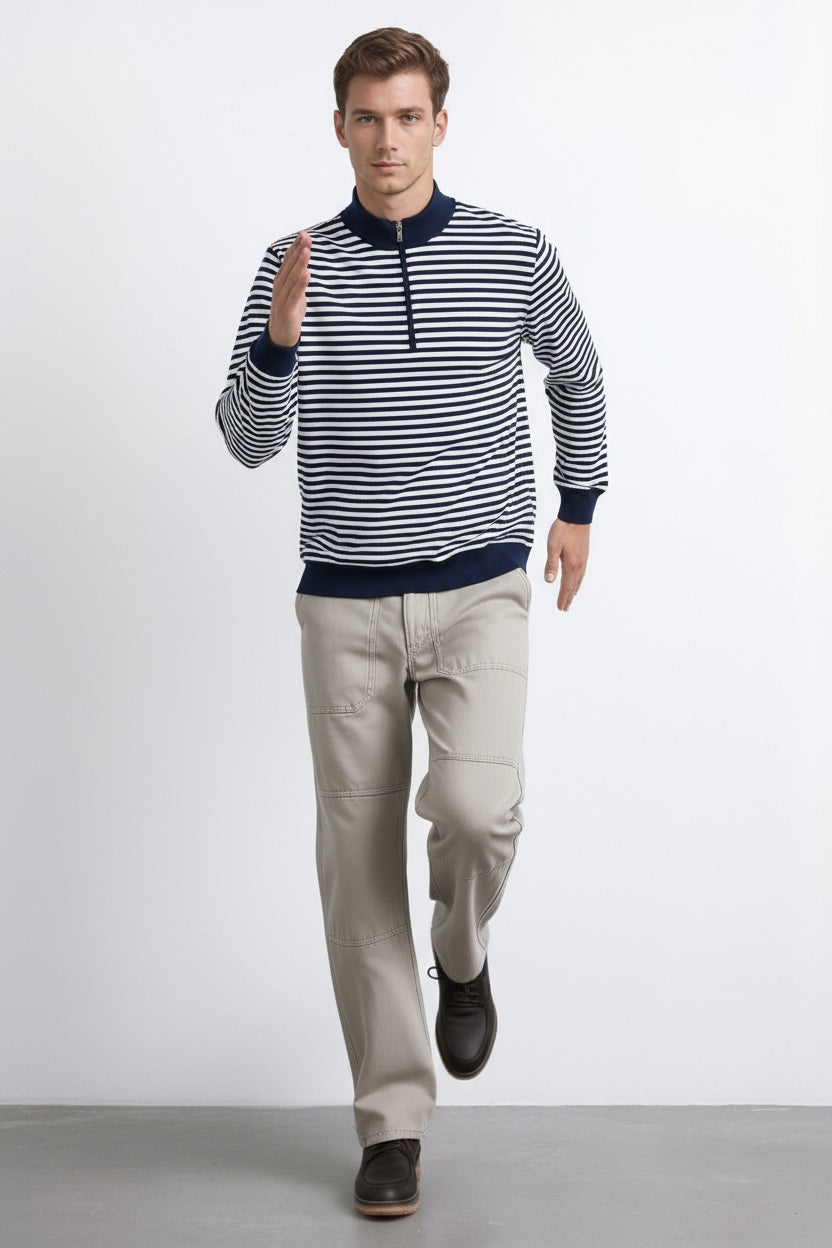 Octave Men Striped Sweatshirt