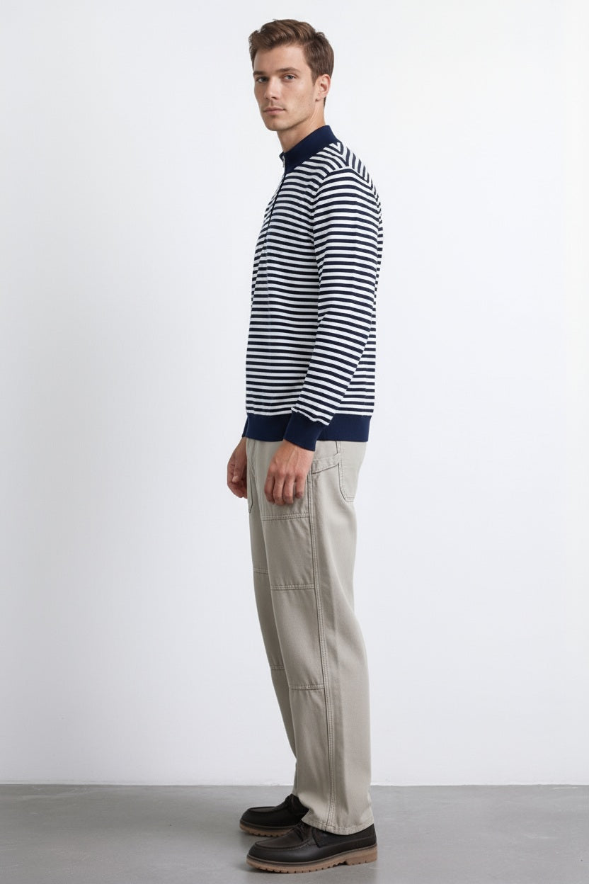 Octave Men Striped Sweatshirt