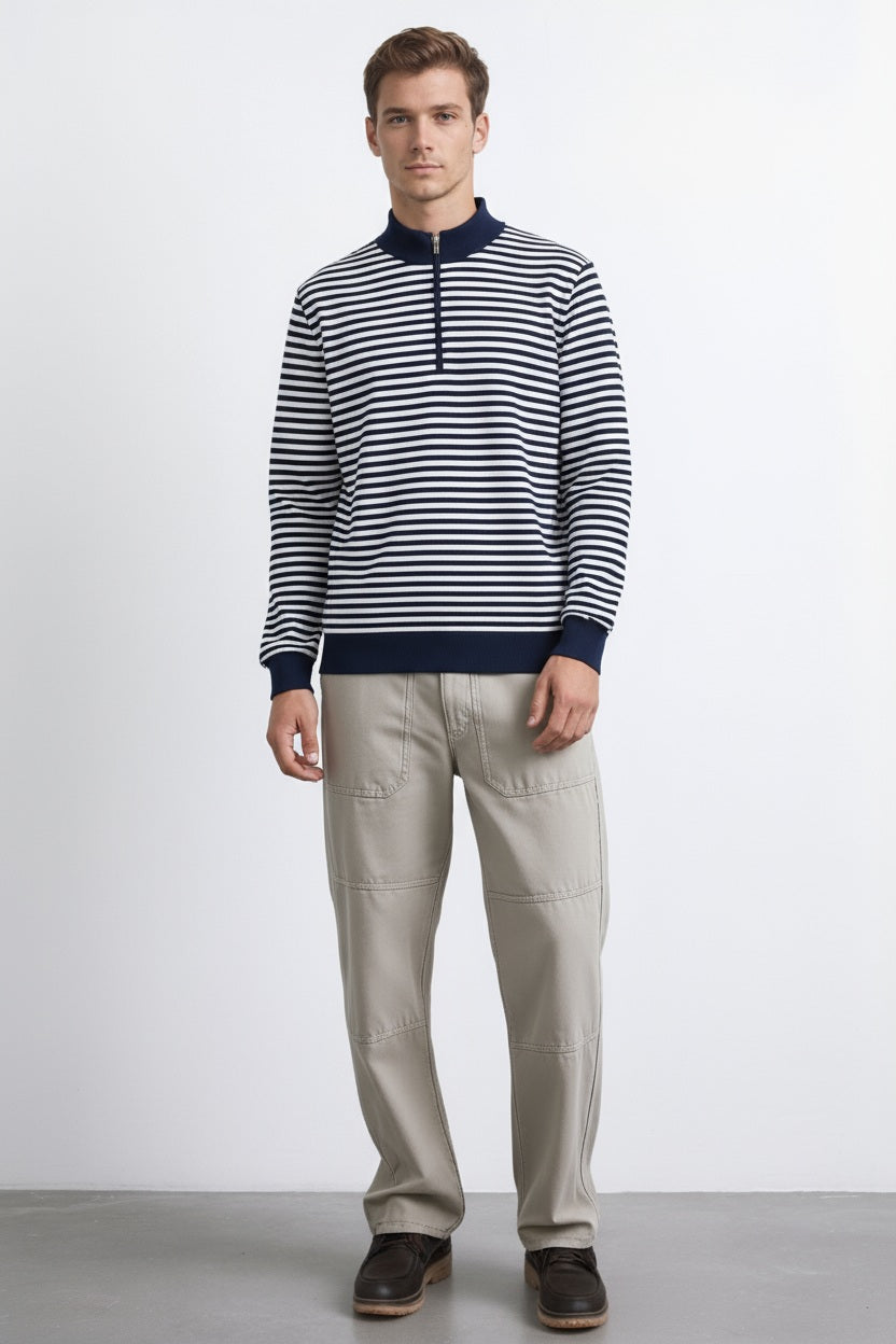 Octave Men Striped Sweatshirt