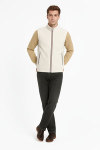 Octave Men Off White Solid Mandrain Neck Sweatshirt