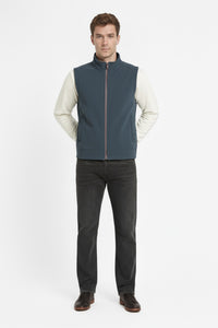 Octave Men Navy Melange Solid Mandrain Neck Sweatshirt